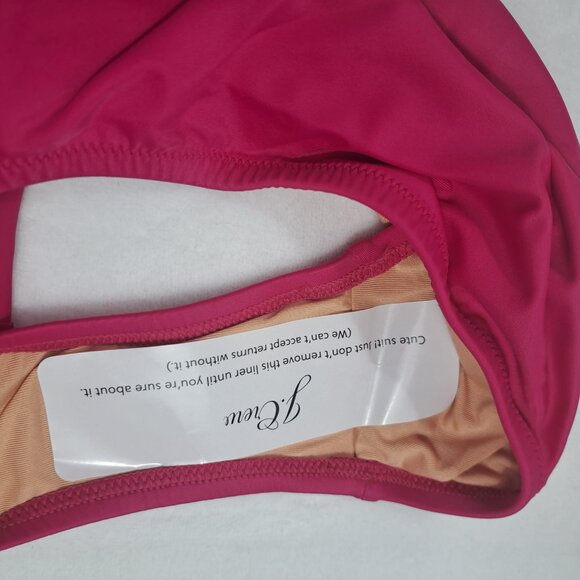 J.Crew Ruched‎ Ruffle One Piece Swimsuit Radiant Fuchsia Sz 14 Vacation Resort - Picture 12 of 13
